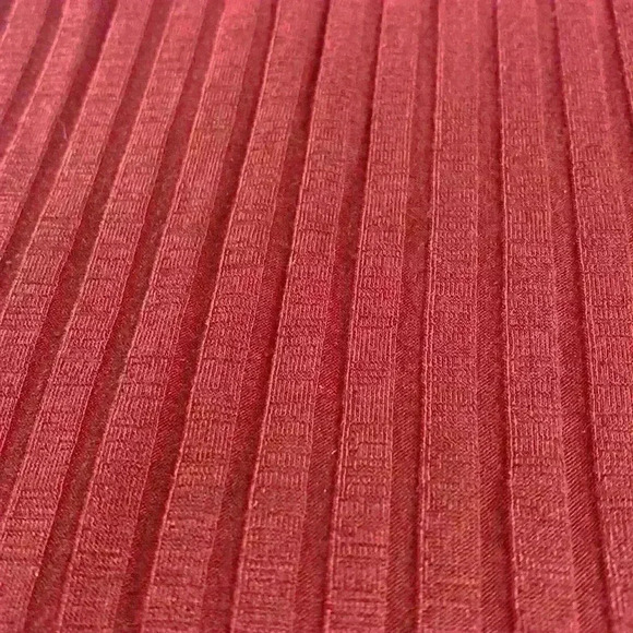 Forever 21 Ribbed Knit Fitted Flare Reddish Orange Pants, L - Picture 4 of 6